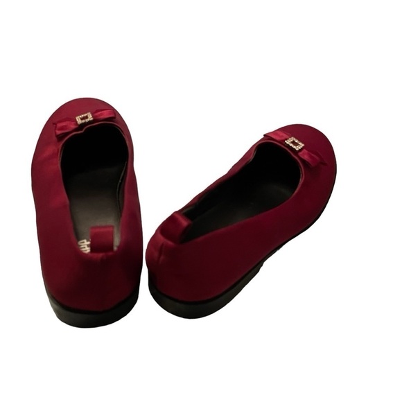Gymboree Burgundy Satin Like Fabric - Girls Dress Shoes Size 2 - Rhinestones - Picture 7 of 13
